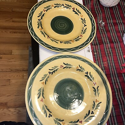 #ad 2 williams sonoma platter Handpainted In Italy 14.5 Inches Each $162.50