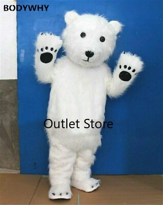 #ad Halloween Polar Bear Furry Mascot Costume Cosplay Party Carnival Outfit Fursuit $345.50