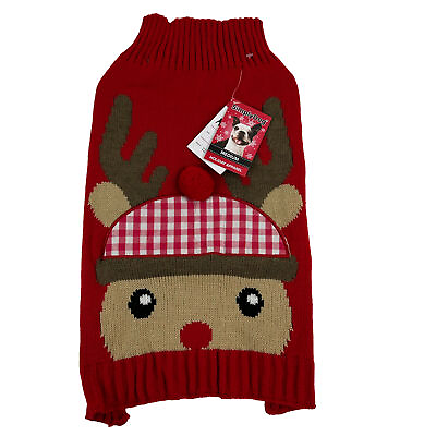 #ad Simply Dog Reindeer Christmas Sweater Size Medium NWT $17.90