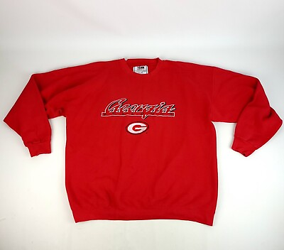 #ad Vintage Georgia Bulldogs Crewneck Mens 2XL Red Team Edition Sweatshirt $26.31