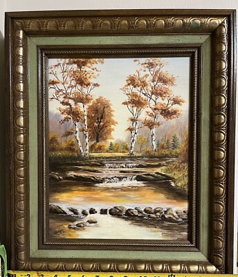 #ad James Signed Vintage Fall Scene Oil Painting $99.50