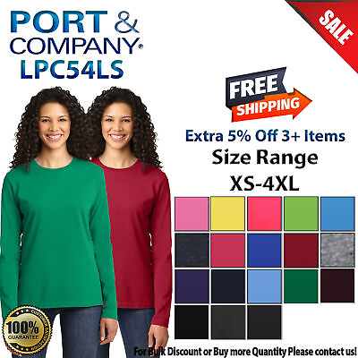 #ad Port amp; Company Womens Long Sleeve Cotton Crew Neck Stylish T Shirt LPC54LS $10.31