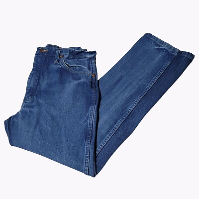 #ad Wrangler Jeans Mens Size 35 X 30 Straight Leg High Waist Medium Wash Denim Pants $14.99