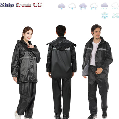 #ad Raincoat Rain Pants Set Thickened Rainstorm Proof Hiking Cycling Split Raincoat $22.55
