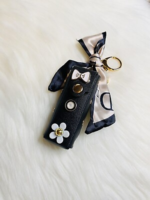 #ad Lipstick holder keychain bag pendant Bag Charm Black New Gift $14.99