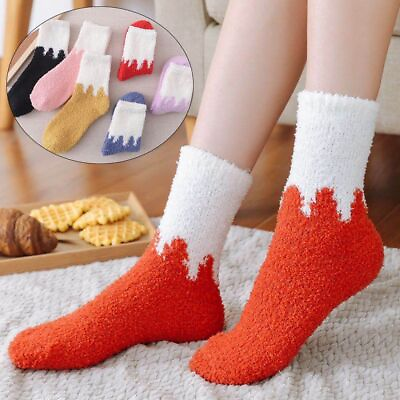 #ad Warm Sleep Bed Sock Christmas Gift Thickening Coral Fleece Socks Plush Soft AU $6.67
