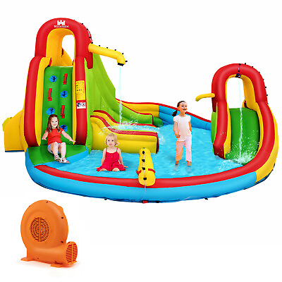#ad Kids Inflatable Water Slide Bounce Park Splash Pool w Water Cannon amp; 550W Blower $359.99
