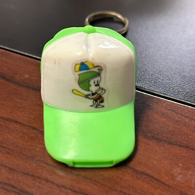 #ad Bee Baseball Hat Whistle Keychain Green White $14.24