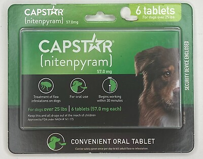 #ad CAPSTAR Fast Acting Oral Treatment for Large Dogs over 25 lbs 6 Tabs NEW SEALED $29.95