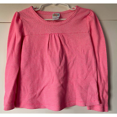 #ad Circo Girls Bright Pink Waffle Weave Thermal Shirt Size 4T $3.99