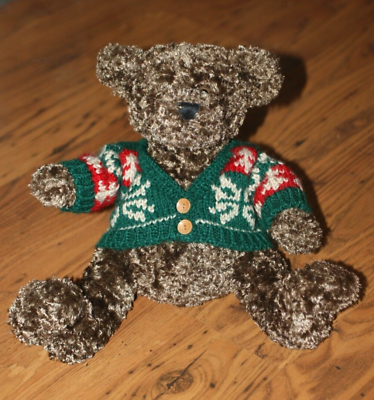 #ad Vintage Animal Adventure 11quot; Brown Bear with Holiday Sweater $7.99