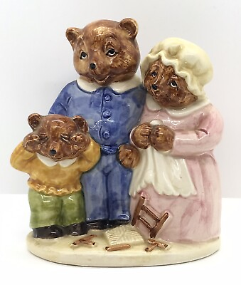 #ad Vintage 1982 Quon Quon Goldilocks amp; Three Bears Ceramic 5quot; Bank $20.00