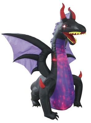 #ad 8#x27; Tall Lighted LED Dragon Inflatable Fun Halloween Indoor Outdoor Holiday Decor $211.99