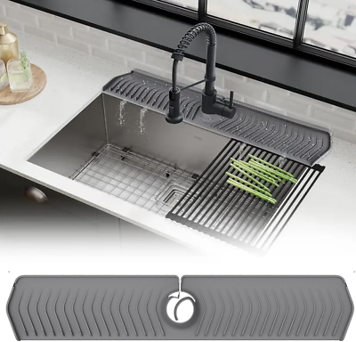 #ad 30quot; Silicone Sink Faucet Splash Guard Sink Faucet Mat plus Size Silicone Si... $16.99