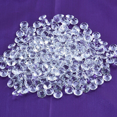 #ad LONGWIN 50pcs 12mm Clear Crystal Diamond Table Scatter Glass Wedding Party Decor AU $19.99