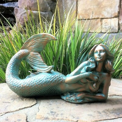 #ad Mermaid Sculpture Statue Sexy Siren Nautical Beach Pool Outdoor Porch Yard Decor $82.97