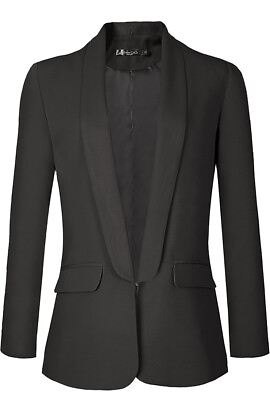 #ad Urban CoCo Womens Office Blazer Jacket Open Front Womens Casual Work Black $34.00