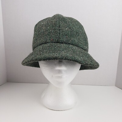 #ad Hanna Hats of Donegal Tweed Wool Bucket Walking Hat Green Large $23.99