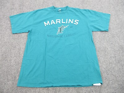 #ad Florida Marlins Shirt Mens Extra Large Blue Logo MLB Baseball National League $22.85