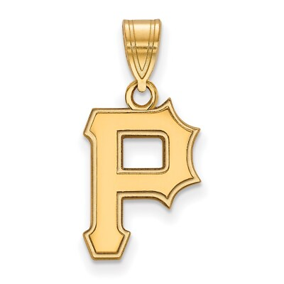 #ad 10k Yellow Gold MLB LogoArt Pittsburgh Pirates Letter P Medium Pendant 0.94g $236.00