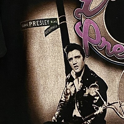 #ad Elvis Presley Women’s Black Motorcycle T Shirt Cotton Size L $13.47
