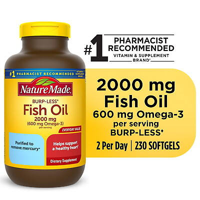 #ad Nature Made Fish Oil 2000 mg Per Serving Softgels Omega 3 Fish Oil 230 Count $19.98