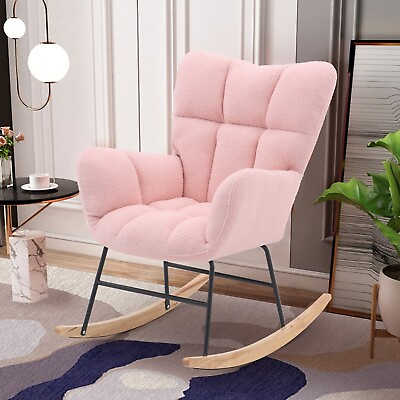 #ad SOAR FLASH Teddy Fabric Rocking Chair for Nursery Upholstered Rocker Armchair $136.98