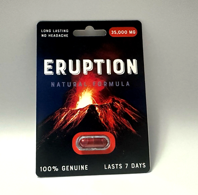#ad Eruption Enhancement Male Enhancement 35000mg 4Pills Fast Free Shipping $19.50
