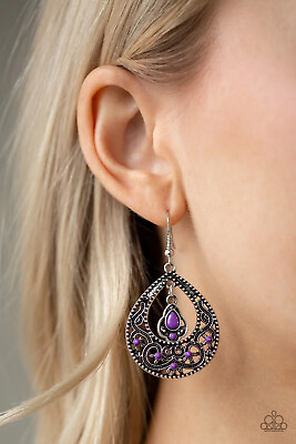 #ad All Girl Glow Purple Earrings Paparazzi New $3.00