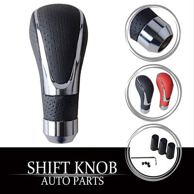#ad Black Universal Leather Manual Car Gear Stick Shift Knob Shifter Lever Head # $16.99