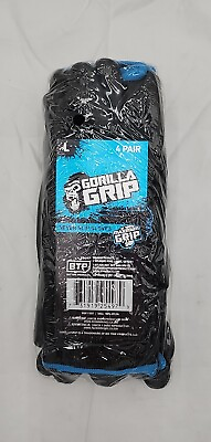 #ad GORILLA GRIP 25497 042 Maximum Grip Gloves LARGE 4 Pair Pack $9.99