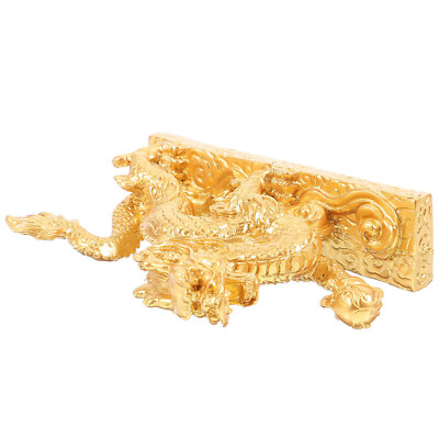 #ad Home Decoration Tableware Chinese Style Resin Dragon Statue Gold Model Retro $10.99