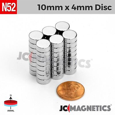 #ad 10mm x 4mm N52 Super Strong Disc Rare Earth Neodymium Magnet 10x4mm $32.50
