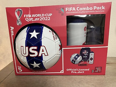 #ad New USA Fifa World Cup 2022 Qatar Combo Pack Bag Bottle Pump Size 5 Ball $29.00