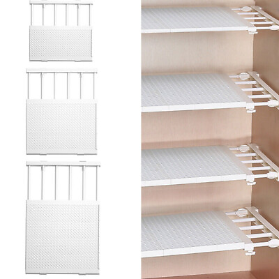 #ad Extendable Wardrobe Storage Closet Organiser Shelf Cupboard Cabinet DividerRack $11.94