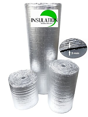#ad SmartSHIELD 3mm Reflective Insulation roll Foam Core Radiant Barrier Aluminum $33.95