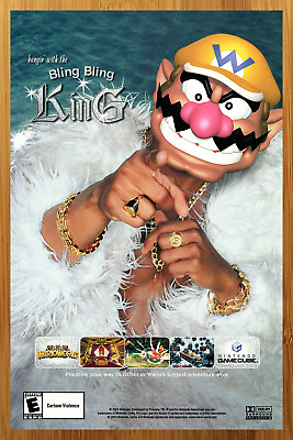 #ad 2003 Wario World Nintendo Gamecube Print Ad Poster Authentic Official Promo Art $19.49