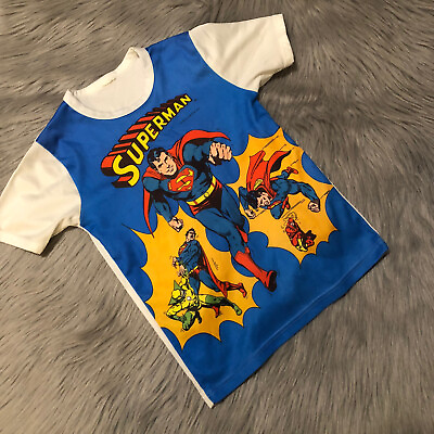 #ad Vintage Childrens 1979 DC Comics Superman Polyester T Shirt $40.00
