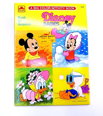 #ad Vintage NEW 1986 DISNEY BABIES Golden Color and Activity Book UNUSED NOS 1137 8 $9.99