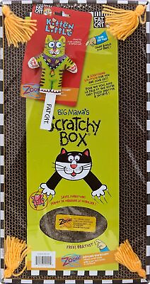 #ad FAT CAT Big Mama#x27;s Scratch Cat Toy Box Includes 100% Organic Catnip Grown In The $48.24