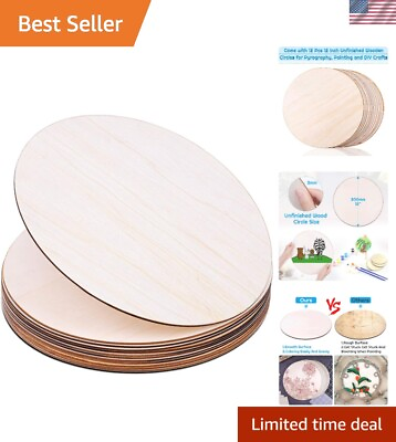 #ad DIY Enthusiast#x27;s Dream 12 Pack Unfinished Wood Circles for Creative Projects $31.34