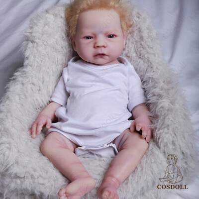 #ad COSDOLL 18quot;Reborn Baby Doll Full Silicone Newborn Girl Rooted Hair Handmade Doll $263.99