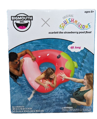 #ad BigMouth x Squishmallows Inflatable Pool Float Scarlett The Strawberry 4#x27; Long $21.24