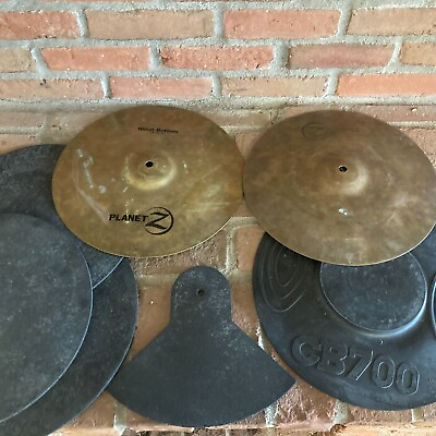 #ad Zildjian 13quot; Planet Z Hi Hat Cymbals Used Drum Pad and Mutes dampeners $59.98