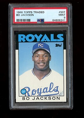 #ad 1986 Topps Traded Bo Jackson Rookie 50T Kansas City Royals RC PSA 9 Mint $62.49