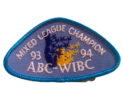 #ad Vtg NOS ABC WIBC Mixed League Champion Bowling Shirt Patch Unused 93 94 $15.95