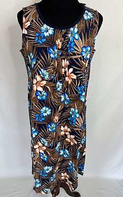 #ad Lands End Sleeveless Dress Floral Size Small 6 8 NWOT $15.39