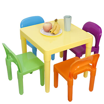 #ad Kids Table and 4 Chairs Toddler Child Party Toys Fun Activity Furniture Play Set $52.58