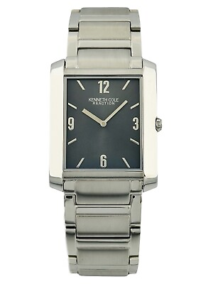 #ad Kenneth Cole KC3663 Slim Ultra thin Grey Light Blue Marine Dial Steel Watch C $185.00