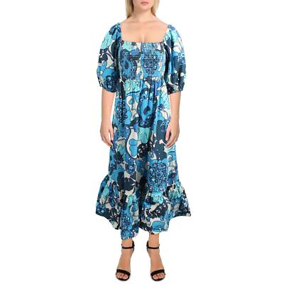 Rhode Womens Eloise Cotton Long Floral Print Midi Dress BHFO 8105 $50.99